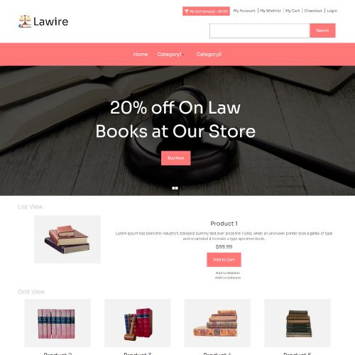 Lawire - Online Law Education Books Store Magento Theme