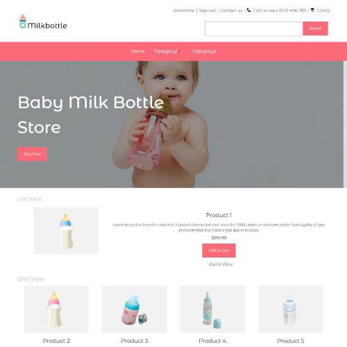 Milkbottle - Online Baby Milk Bottle Store PrestaShop Theme