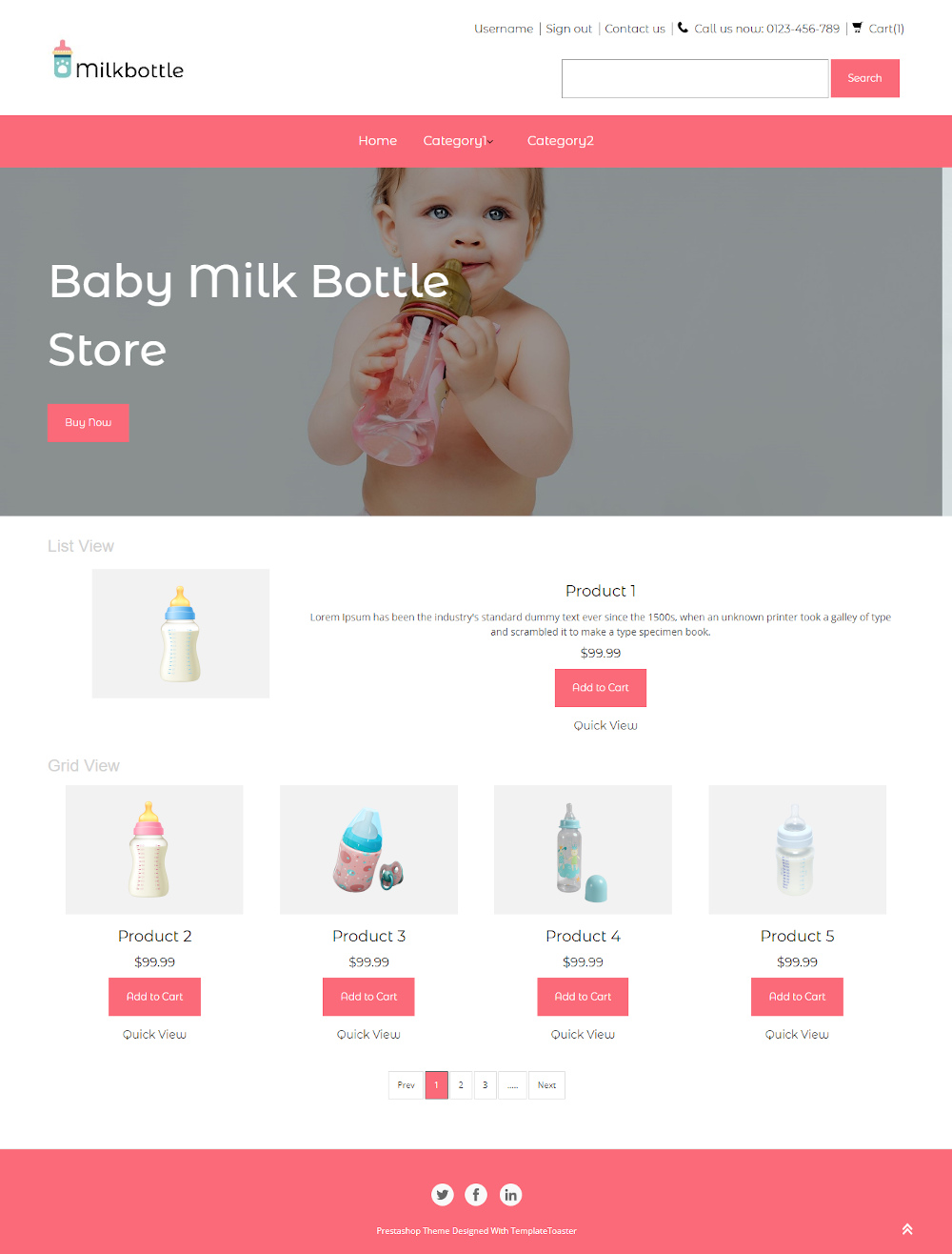 Milkbottle - Online Baby Milk Bottle Store PrestaShop Theme