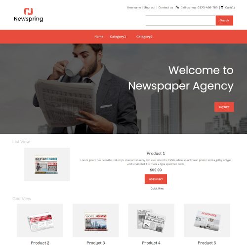 Newspring - Online Newspaper Store PrestaShop Theme