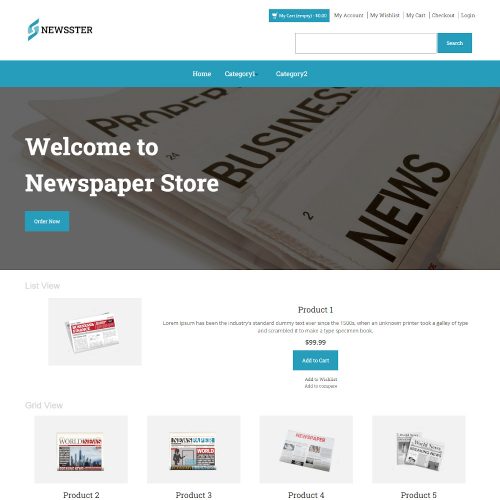 Newsster - Online Newspaper Store Magento Theme