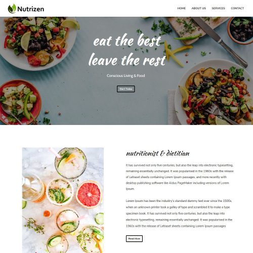 Nutrizen-Diet Health Care Advisor Template