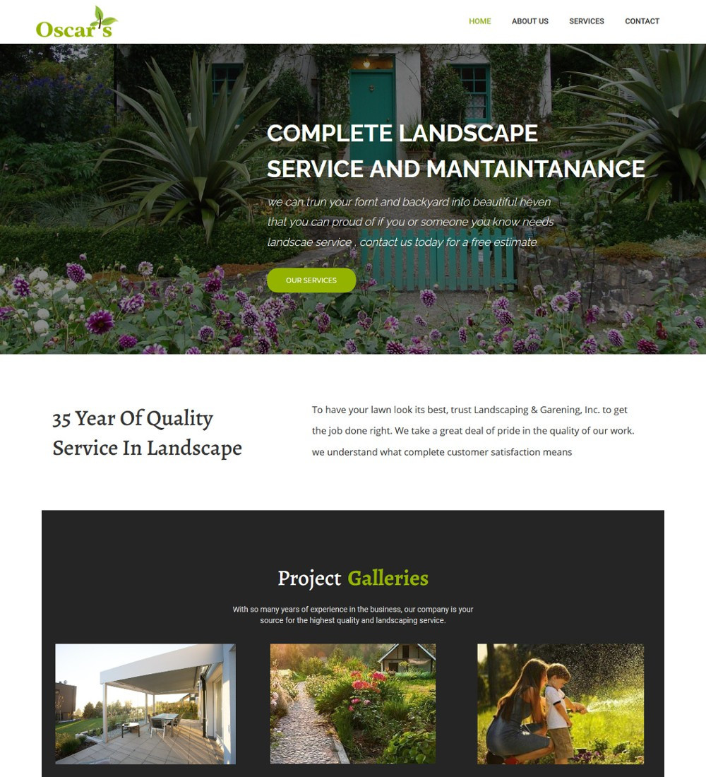 Oscar Landscaping - Lawn Gardening Care Template