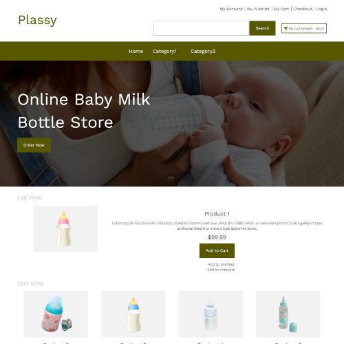 Plassy - Online Baby Milk Bottle Store Magento Theme