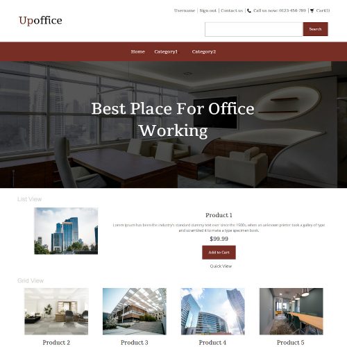 Upoffice - Online Office Space Property Store PrestaShop Theme