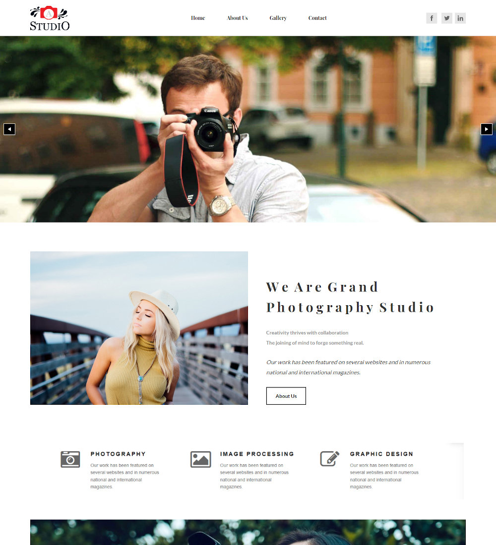 Studio - Photography Template - TemplateToaster