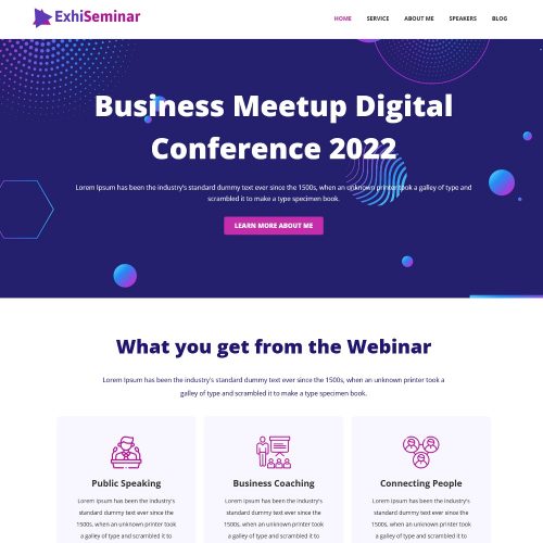 exhiseminar business events seminar and webinar joomla template