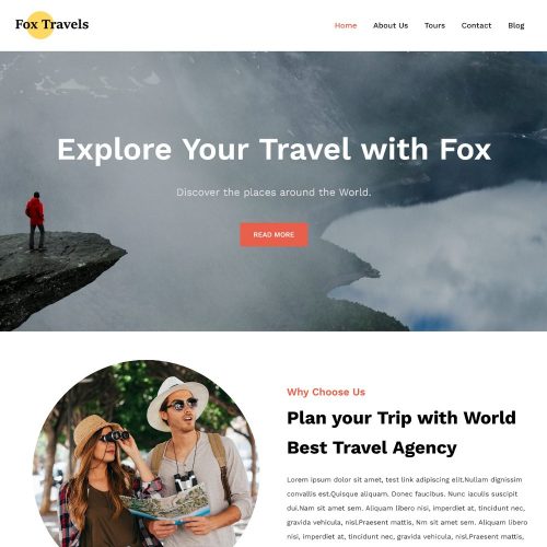 fox-travels tour and travel agency drupal theme