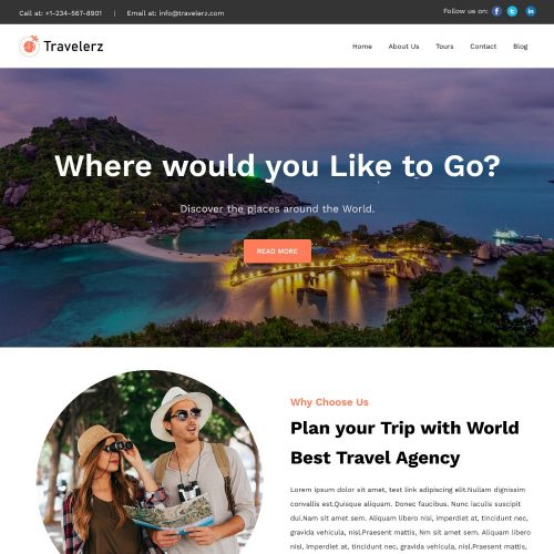 travelerz tour and travel agency wordpress theme