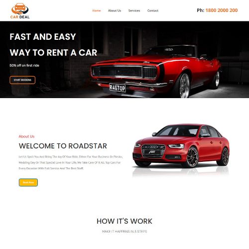 Car Deal Four Wheeler Rental Services Template