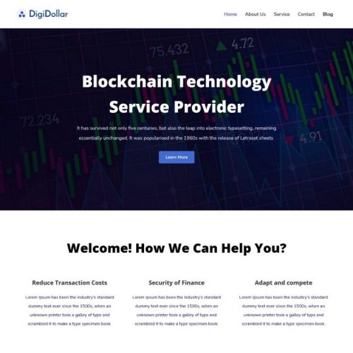 DigiDollar - Digital Cryptocurrency Blockchain Development Services Joomla Template