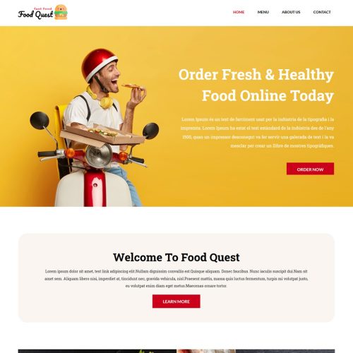 Food Quest Fast Food Restaurant Cafe Template