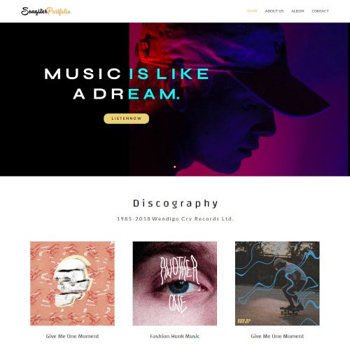 Songster Portfolio Biography Template