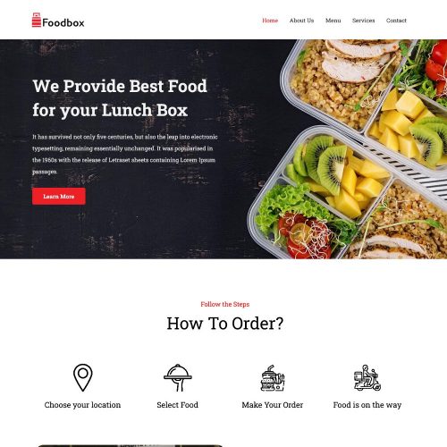 foodbox - food delivery & tiffin services template