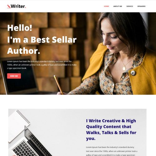 writer - writers and journalist personal website template