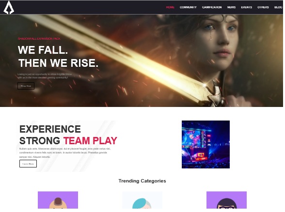 Gmod Based Html Template GamersDen Gaming HTML Template - TemplateToaster