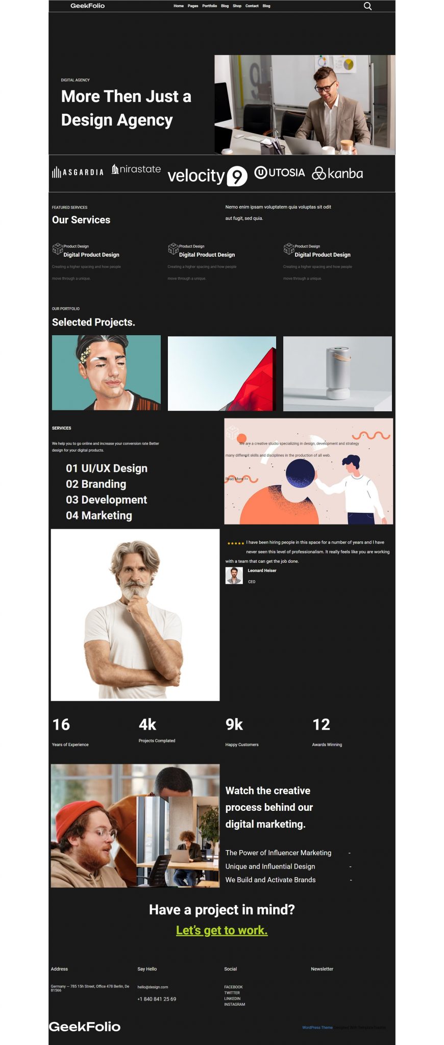 Geekfolio Design Agency WordPress Theme - TemplateToaster