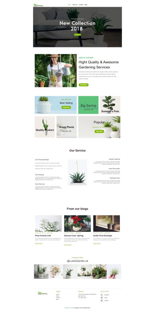 Nursery Plants WordPress Theme - TemplateToaster