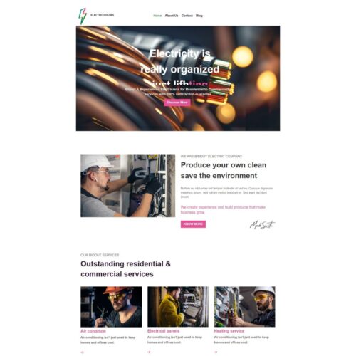 ElectroFix – A Free WordPress Theme for Electricians