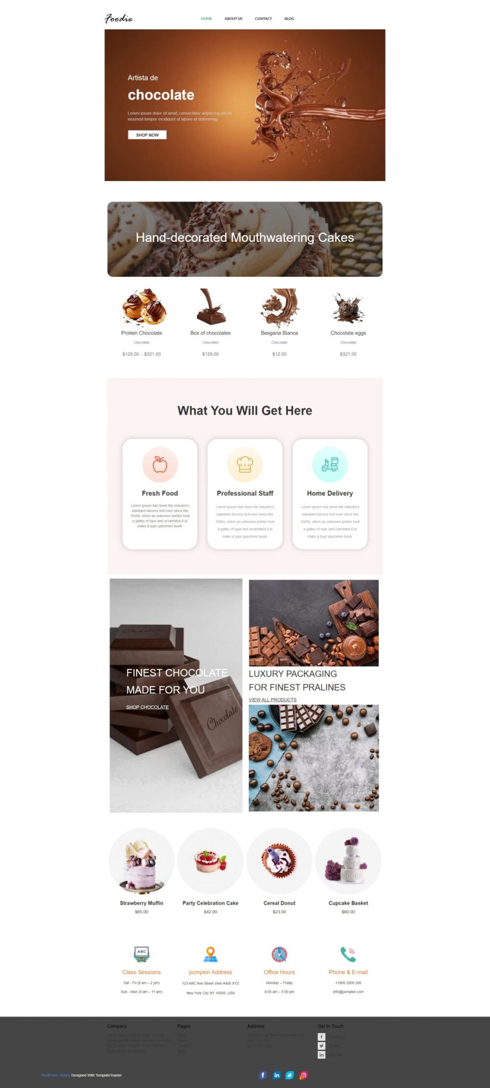 ChocoDelight - Free WordPress Theme for Chocolate Shops and Dessert Businesses