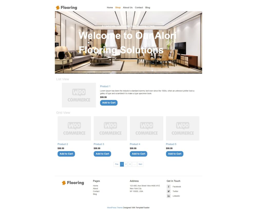 Professional website for flooring contractors and retailers with the FloorCraft WooCommerce theme.