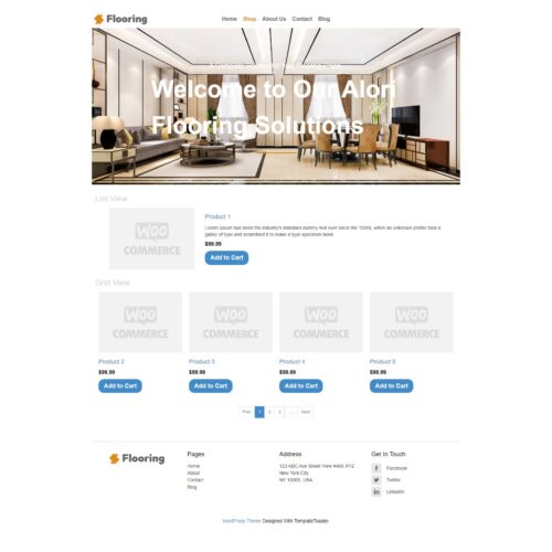 Professional website for flooring contractors and retailers with the FloorCraft WooCommerce theme.