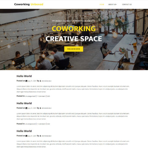 CoWorkHaven Blogger Template Preview - A Free Responsive Template for Coworking Spaces with Modern Design and Features