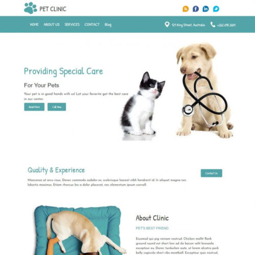 VetCare Free Pet Clinic WooCommerce WordPress Theme