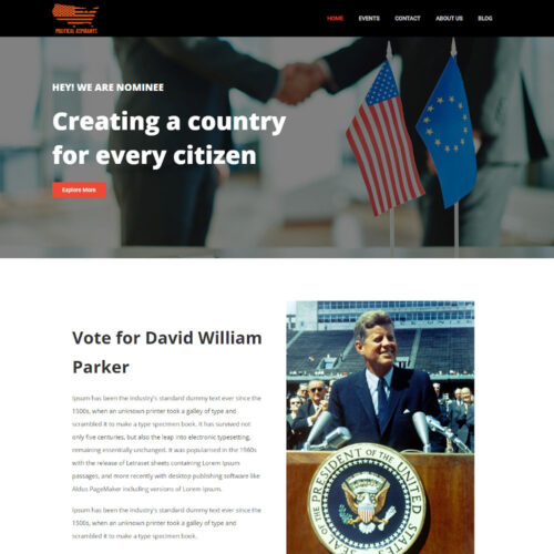 Political Campaign Joomla Template for Joomla 6 with candidate layout